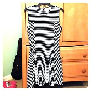 Michael Kors Black an White Striped Dress